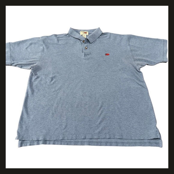 Perlis Other - Perlis Crawfish Logo Polo Shirt XXL Blue Heather Short Sleeve Cotton Mens EUC